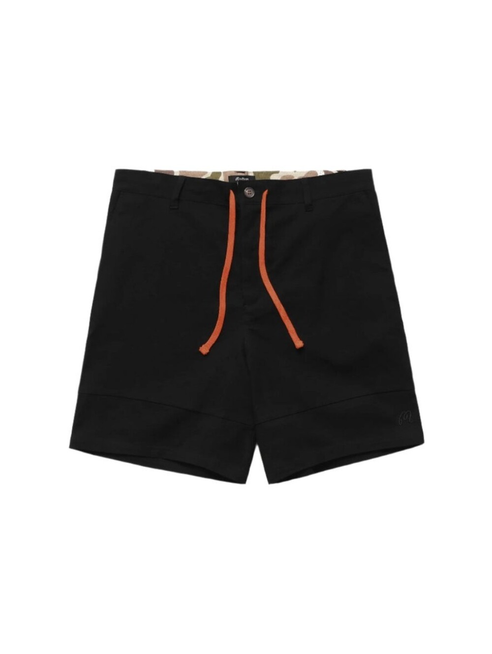 Malbon Men's Black Shorts with Orange Drawstring